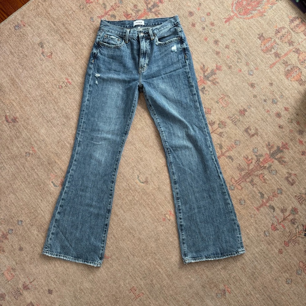 Pistola Stevie High Rise Relaxed Flare in Medium Blue Size 27